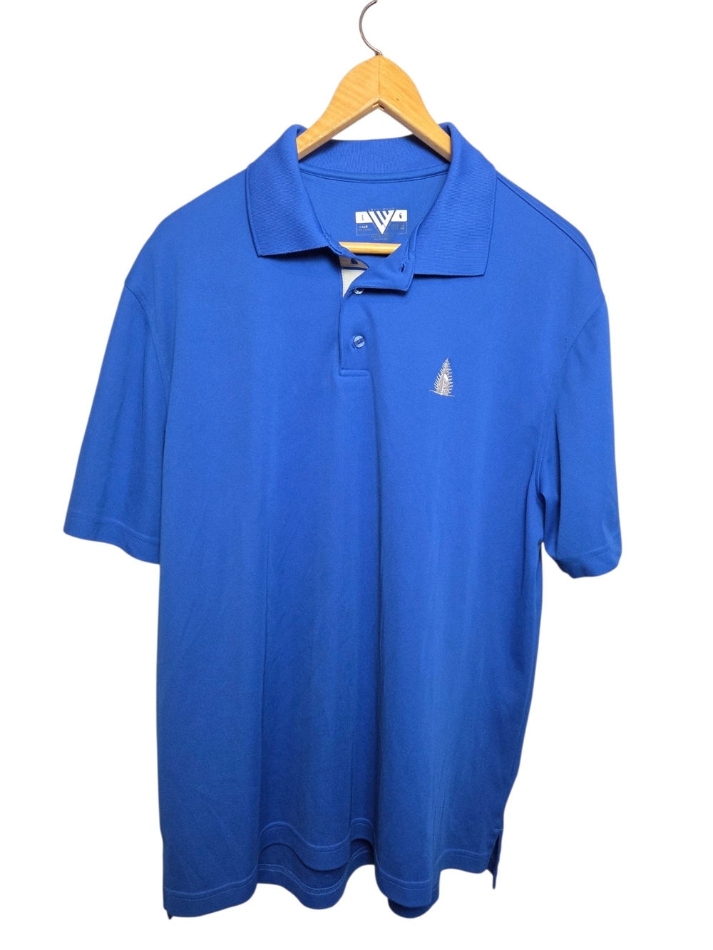 Levelwear Golf Polo Shirt Men's Large Blue Short Sleeve Tree Logo Performance